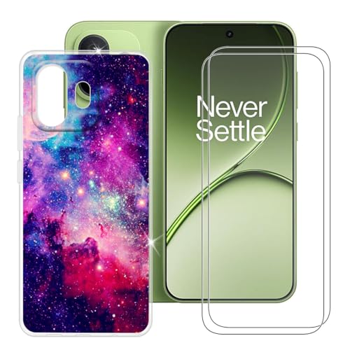 BUNALFaa Case for OnePlus 15T (6.32") + Screen Protector 9H Hardness Tempered Glass(2 Pieces) 9H Hardness- Bumper Protective Cover transparent TPU Soft Silicone Shell - Alien