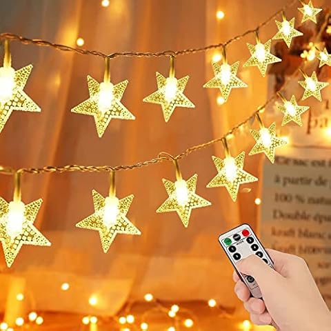 Luces de Hada Estrella con Control Remoto y USB Cover