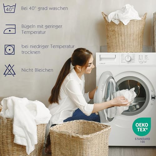 Spannbettlaken 90x200cm - Spannbetttuch Bettlaken Bettbezug (Weiss) – Ansicht 7