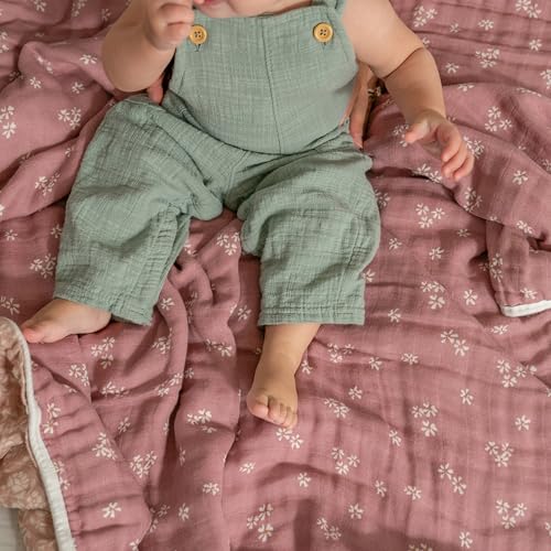 Image of aden + anais Boutique Organic Dream Blanket, 100% Cotton Dream Blanket, Muslin Baby Blanket for Boys & Girls, Unisex Toddler Bedding, Newborn Crib Blanket, Nursery Essential, Heritage Floral