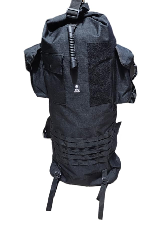 Dev's Avio Bag, Molle System Duffel Bag, Military Bag with Double Strap and Straps, Top Loading Bag, Tactical Canvas Sack, Black, sencillo, Duffel Suitcase with 2 Straps2