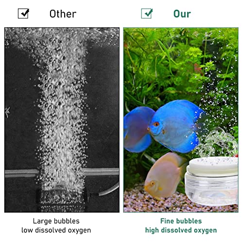 TIESOME-Aquarium-Air-Stone-Fish-Tank-Nano-Bubble-Stone-Kit-with-Control-Valve-Quiet-and-Suckers-Super-High-Dissolved-Oxygen-Diffuser-Makes-Super-Tiny-Bubbles-for-Fish-Tank-and-Hydroponic