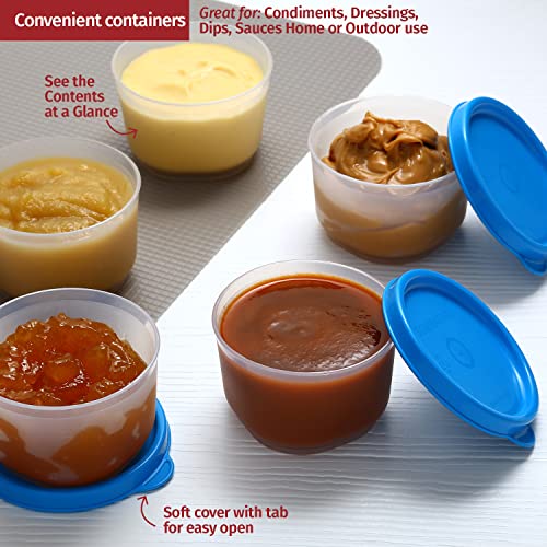 Image of Signoraware Mini Fresh BPA Free Plastic Containers (130ml x 8 | Set of 8 | Blue)
