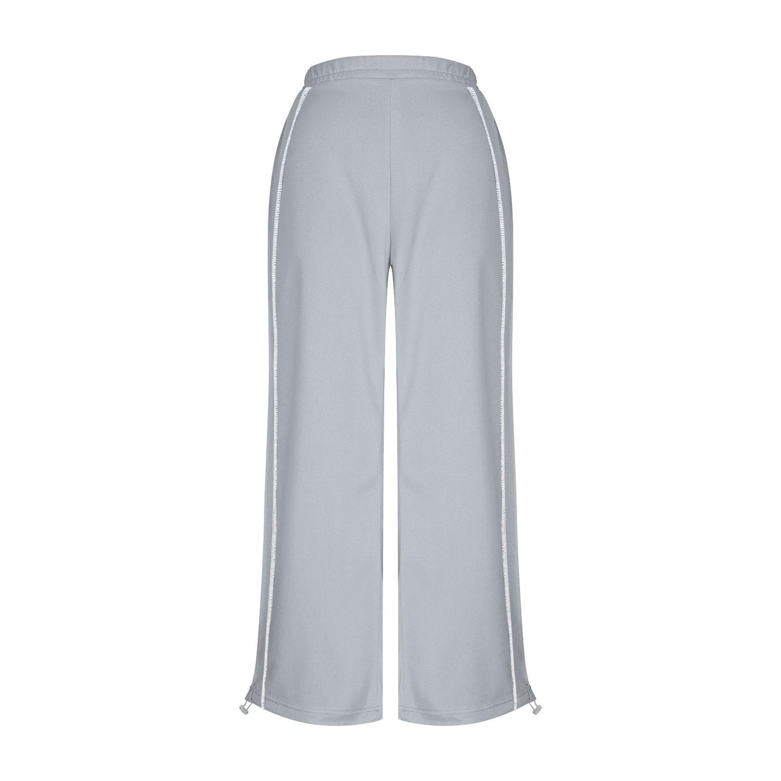Générique Pantalons Fluide Tendance Femme Mi-Saison Ample Coupe Droit Pantalon Taille Haute Élastique Couleur Unie Urbain Street Décontracté Chic Pants Vêtements Loisir
