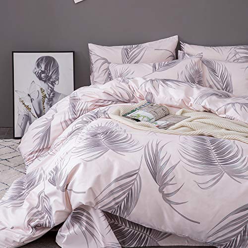 OSVINO Bed Set 2/3 Stuks Set Dekbedovertrek Set Herfstbladeren Zachte Elegantie Kussensloop All Season Home Hotel, Roze… - Image 3