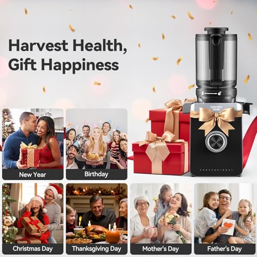 Cold Press Juicer, ORMEO HOME Masticating Juicer Machines with 5.0"Large Feed Chute Fit - image 9