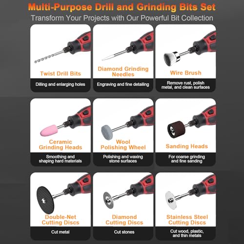Outil rotatif sans fil 4,2V et 138 accessoires pour mini ponçage