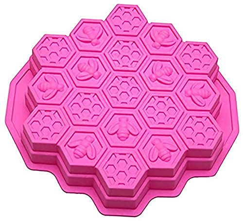 Molde de silicona de Vzer, flexible, con 19 cavidades, diseño de panal, para hornear tartas y chocolate, para niños