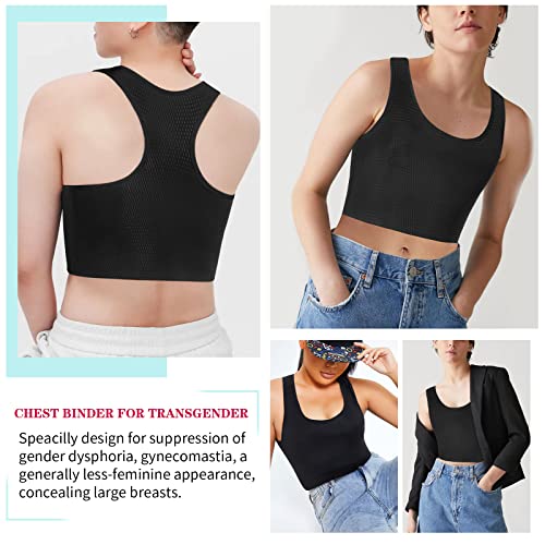LODAY FTM Elastic Chest Binder Women Transgender Tomboy Trans Breathable Breast Binder Pullover Tank Top2