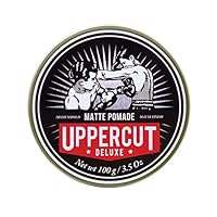 Uppercut Deluxe Matte Pomade Haarstylingprodukt für Männer mit mittlerem Halt, ohne Glanz. Mattes Haarstylingprodukt auf Wasserbasis, leicht auswaschbar, keine Rückstände, 100 g
