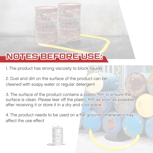 Image of Pushglossy Spill Barrier Dike Solid Liquid Blocker Door Blocker Dike Lab Spill Control Supplies, Composed of 2pcs 5ft Blockers, Yellow (10'L x 2.6 inchW x 1.5 inchH)