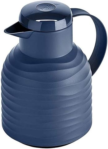 Emsa N4011000 Samba Wave Jarra térmica | 1,0 litros | Plástico Quick Press | Frasco aislante de cristal | Cafetera: 12 h caliente/24 h frío | 100% estanco | Wave Navy
