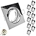 Produktbild 10x Einbaustrahler Einbauleuchte Einbaurahmen Schwenkbar Chrom Eckig inkl. GU10-Fassung 405
