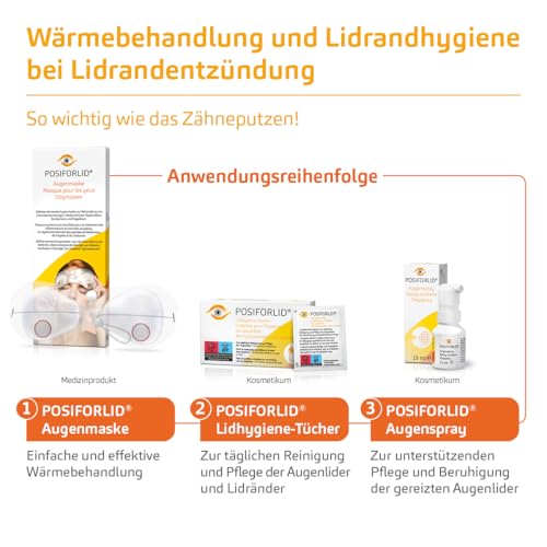 POSIFORLID® Lidhygiene-Tücher. Vorbefeuchtete, sterile Tücher zur Reinigung der Augenlider, 50 Stück