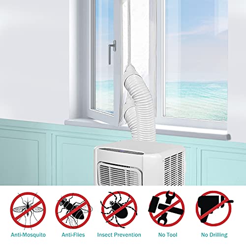 Kit Fenêtre Climatiseur Mobile, 300M Tissu De Calfeutrage pour Fenêtres pour Climatiseur Mobile et Sèche-Linge, Calfeutrage Climatiseur fonctionne avec n'importe quelle unité de climatisation mobile - Image 3