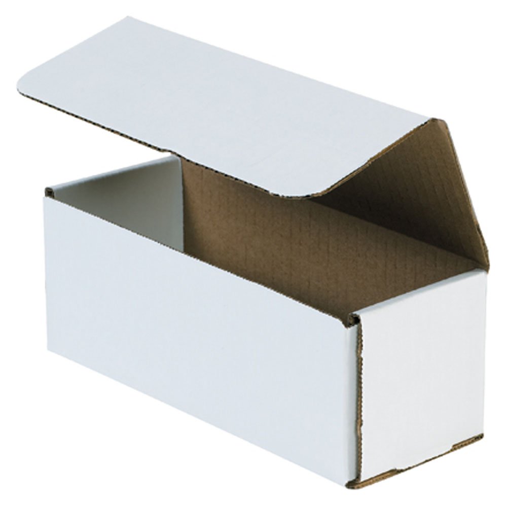 Aviditi White Corrugated Cardboard Mailing Boxes, 8 x 3 x 3 Inches, Pack of 50, Crush-Proof, For Shipping, Mailing and Storing