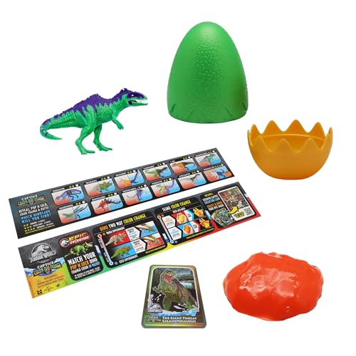 Jurassic World Captivz Colour Change Edition Slime Eggs With Buildable Dinosaur Toy And Slime, Ideal Present For Boys And Girls