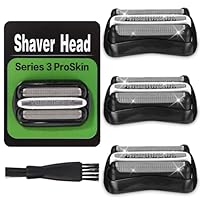 3 Stück Ersatz-Rasierkopf für Braun Series 3, 32B kompatibel mit Braun S3 3040S, 3000S, 310S, 300S und mehr, Scherkopf Ersatz für Braun Series 3, hochwertiges Zubehör für eine gründliche Rasur