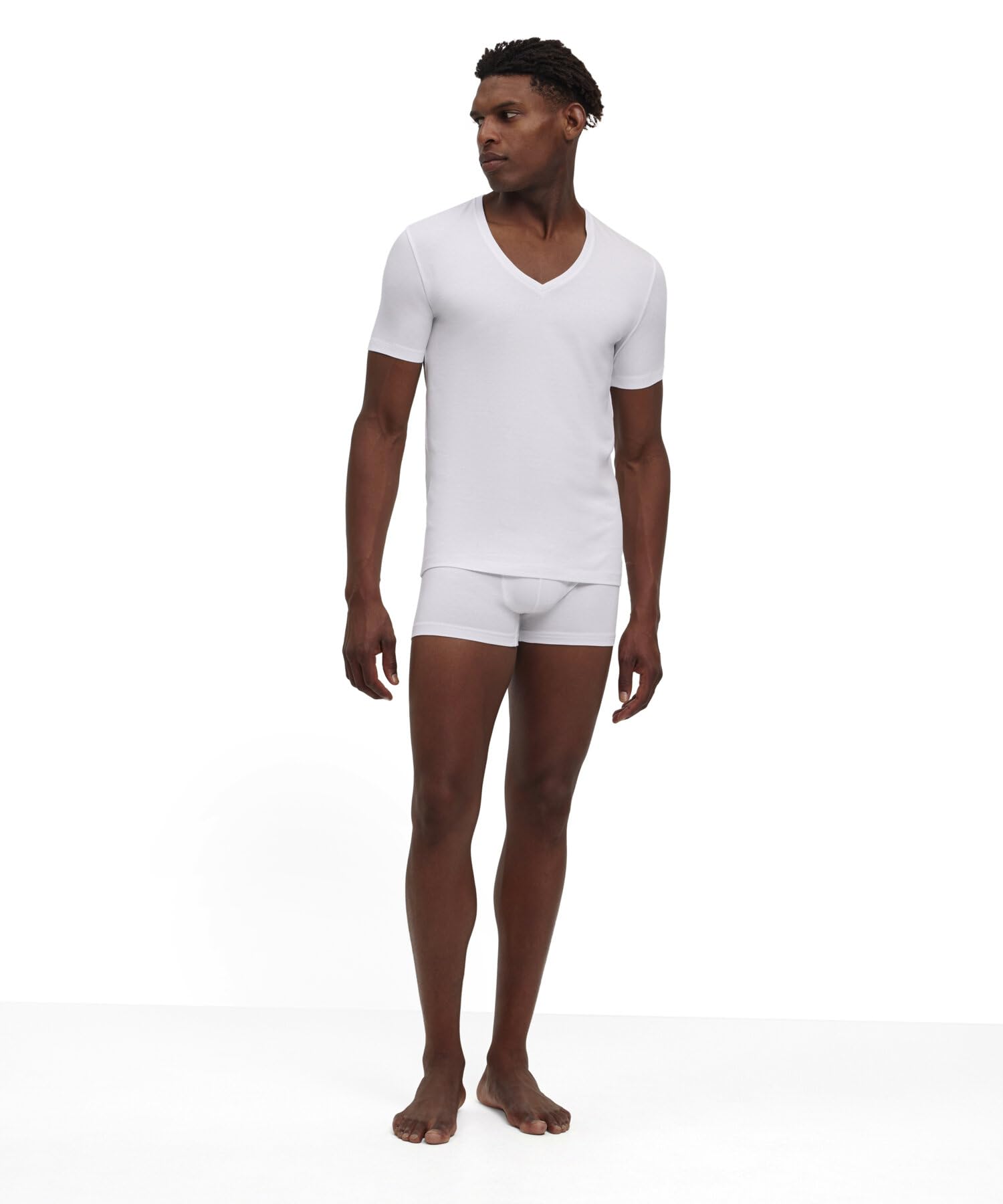FALKE Herren Daily Comfort 2-Pack Deep V Neck Unterwäsche bequemes Unterhemd hautfreundlich Kurzarm mit tiefem V-Ausschnitt im Multipack schnelltrocknende atmungsaktive nachhaltige Baumwolle 2 Stück | Softe Baumwolle mit Elasthan