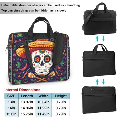 Bolso para portátil diseño calavera floral 14 pulg impermeable miniatura 4