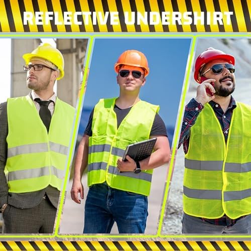 FAELNK Warnwesten Auto Pannenweste Warnweste 4 Stück Sicherheitsweste Neongelb KFZ Pannenhilfe Reflektierende Warnwesten für Autofahrern Arbeitskräften Pannenhilfe warnwetse – Bild 5