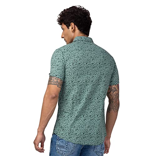 Image of Spykar Men's Slim Fit N /A Full Sleeve Printed Casual Shirts