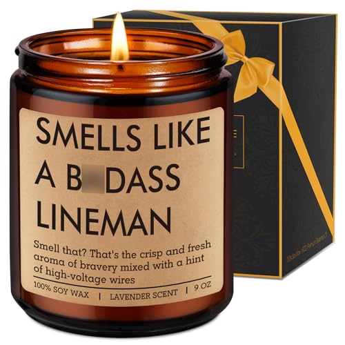 Fairys Gift Candle Gifts for Lineman Workers Men Electrical Lineman Gifts for Men Boyfriend Husband Dad Cool Linemen Stuff Accessories Linemen Appreciation Fathers Day Funny Ideas for Lineworker
