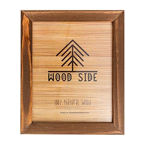 Rustic Wooden Picture Frame 9x12-100% Natural Solid Eco Distressed Wood for Wall Mounting Photo Frame - Honey Brown Cover