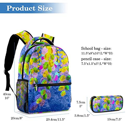 Sac à dos à fleurs abstraites stylé pour cours au lycée et sorties week-end - 2