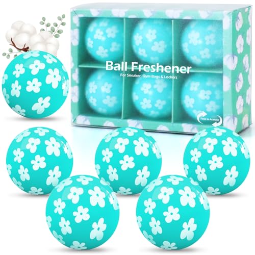 Deodorizer Balls, Shoe Fresheners, Shoe Deodorizer Balls 6 Pack, Shoe Odour Eliminator for Lockers, Gym Bags, Homes, Offices and Cars, Natural Cotton Aroma