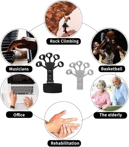 Image of TRENDING Finger Strengthener Grip Trainer 6 Resistance Levels (6.6LB-21LB) for Rock Climbing, Musicians, Athletes, Rehabilitation, Arthritis Relief, Hand & Finger Exerciser for Men & Women