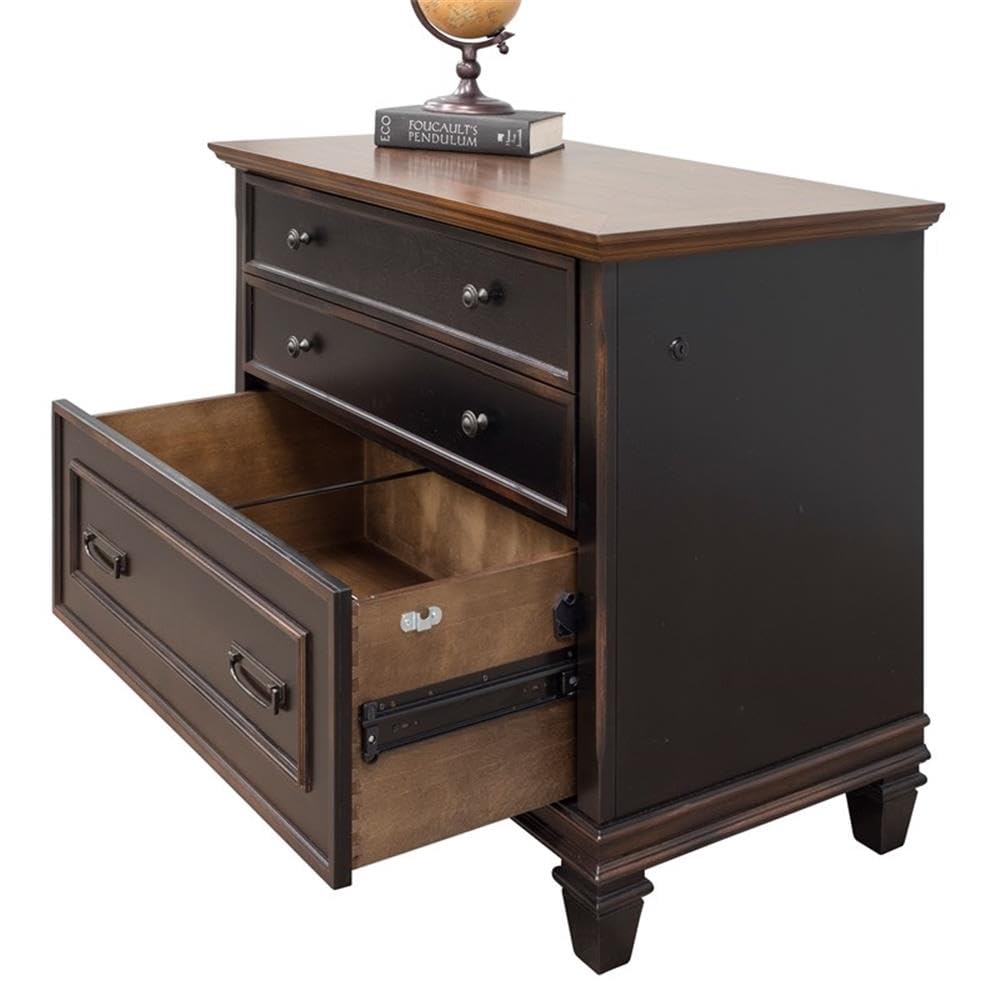 Hartford Wood Lateral File With Locking LegalLetter File Drawer Black product thumbnail 5