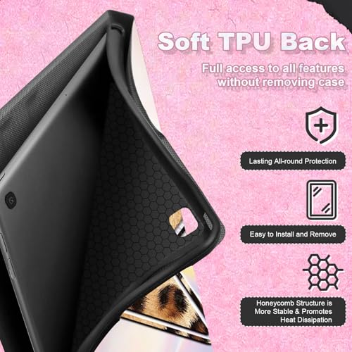 Étui iPad 11 2025 avec porte-crayon imprimé léopard chic Y2K pour 10e génération