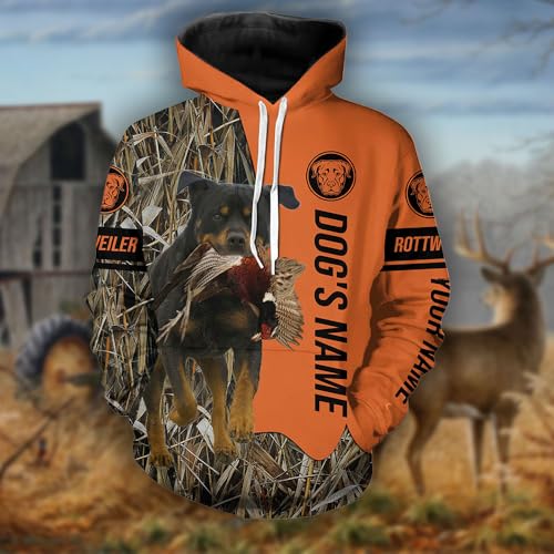 Personalized Hunting Dogs Men's Fleece Hooded Sweatshirt 3D Custom Name Hunting Lovers Printed Pullover A03-SETKGHD272