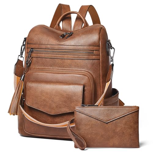 Image of Shrrie Leather Womens Backpack Purse Convertible Crossbody Shoulder Strap