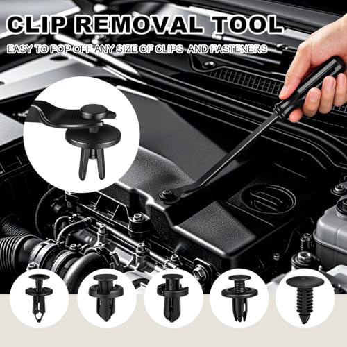Image of 16Pcs Car Trim Removal Tool Set, Fastener Removal Tool with Stem Cap, Black