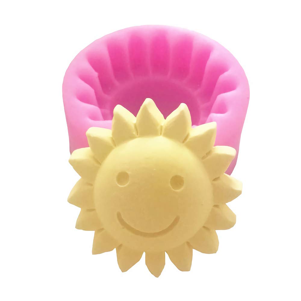 Smiling Face of the Sun Silicone Soap Mold, Sun Flower Chocolate Candy Mold Fondant Cake Decorating Tool Lotion Bar Polymer Clay Mould