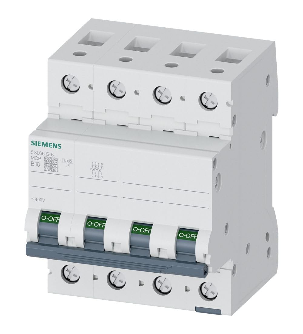 Siemens 5sl6 - Automático magnetotermico 400v 6ka 3+neutro polos b 16a