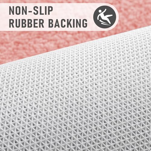 Tapis de bain rose absorbant RUN HELIX lot de 2 lavable antidérapant