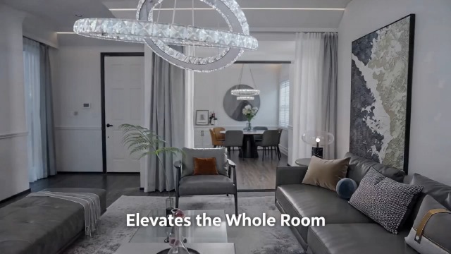 Finktonglan Crystal LED Chandeiler Ceiling Light Lamp Stainless