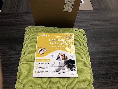 HOPET Pet Cushion Mat, Reversible Dog Crate Pad Soft Warm Pet Cushion Dog Sleeping Mat for Large Dogs,Anti-Slip Bottom