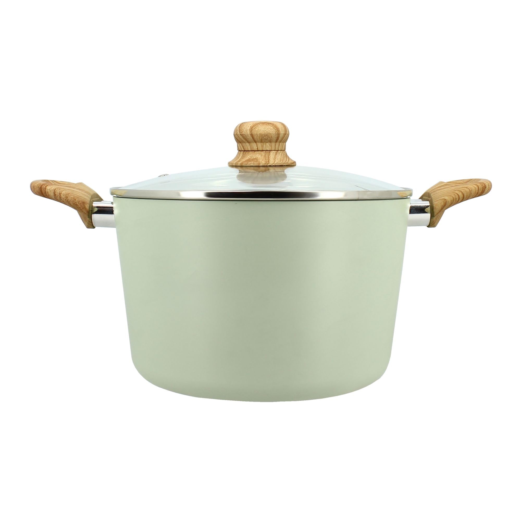 MENASTYL Faitout 24cm Colorama Céladon, couscoussier en aluminium, revêtement antiadhésif céramique, tous feux dont induction