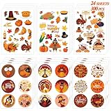 Joy Bang 300 PCS Thanksgiving Stickers for Kids, 24 Sheets Happy Thanksgiving Fall Sticker Turkey Stickers Crafts for Kids, Friendsgiving Party Favors Supplies Games Activities Gifts