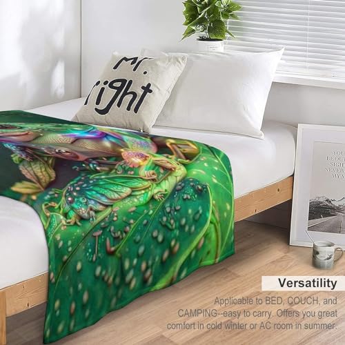 Couverture grenouille 130x150cm plaid doux pour lit et canapé - 7
