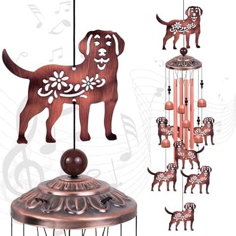 Dogs Wind Chimes for Mom, Grandma, Woman, Family, Dog Wind Catcher Decor, Dog Decoration for Home, Garden, Balconies, Room, Patio, Indoor, Outdoor Decoration, Memorial Wind Bell, Outside Dog Ornaments Cover