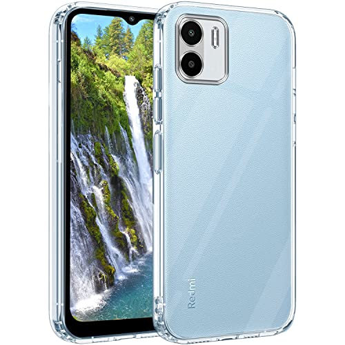 Image of Jkobi Back Cover Case for Xiaomi Redmi A1 2022 (Silicone Crystal Clear | Pure Camera Protection | Soft and Flexible for Charger and Headphone sockets | Shockproof Bumpers | Transparent)
