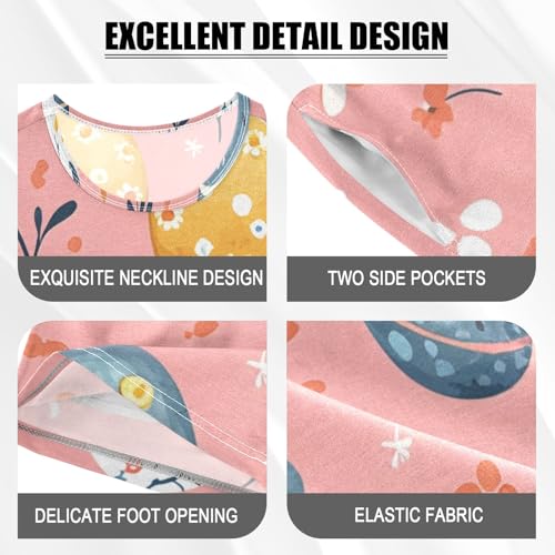 Summer Pajama Set Easter Egg Spring Pattern, Short Sleeve Sleepwear Nightwear4