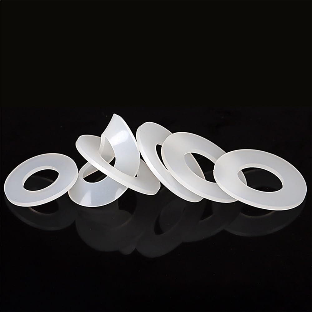 Arandelas para fontanería Junta plana de silicona, arandelas planas de silicona con tornillo, junta de sellado, arandelas de sellado blancas, junta resistente a altas temperaturas (24 x 70 x 4 mm)(74x