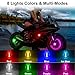 4PCS Wireless LED Strobe Lights with Remote Control, 8 Colors USB Rechargeable Anti-Collision Warning Light, High Brightness Wireless LED Lights for Car Drone Truck Motorcycle Aircraft Bike