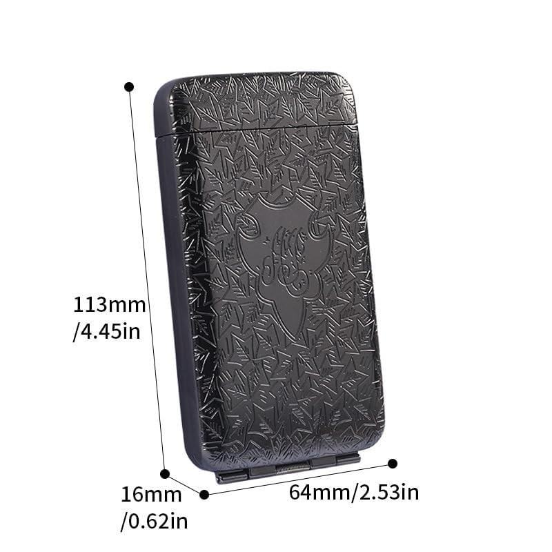Image of Retro Metal Cigarette Case, 20 Cigarettes Storage Box, Peaky Blinders Design (Black Slim)